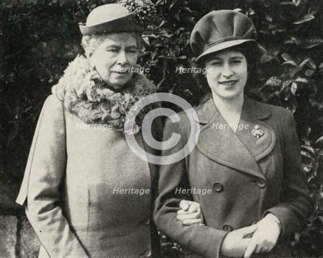 Queen Mary with Princess Elizabeth, April 1944, (1951).  Creator: Unknown.