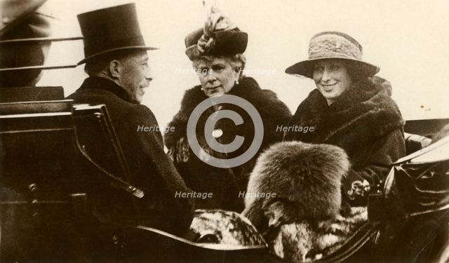 Queen Mary with the Princess Royal and Viscount Lascelles, 1923. Creator: Unknown.