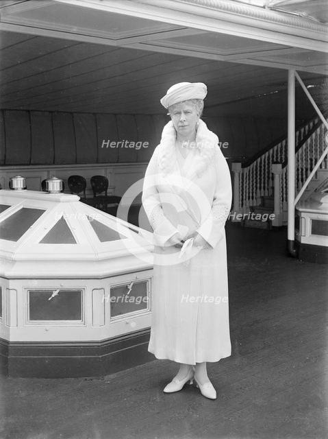 Queen Mary aboard 'HMY Victoria and Albert', 1933. Creator: Kirk & Sons of Cowes.