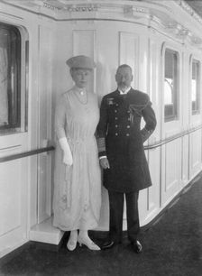Queen Mary and King George V aboard HMY Victoria and Albert c1933. Creator: Kirk & Sons of Cowes