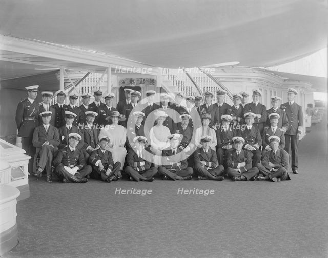 Queen Mary and King George V on board 'HMY Victoria and Albert', 1922. Creator: Kirk & Sons of Cowes.
