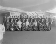 Queen Mary and King George V on board HMY Victoria and Albert 1922. Creator: Kirk & Sons of Cowes