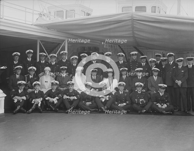 Queen Mary and King George V on board 'HMY Victoria and Albert', 1932. Creator: Kirk & Sons of Cowes.
