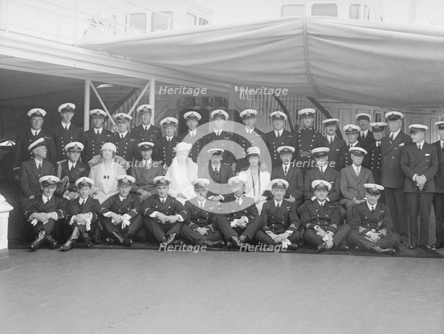 Queen Mary and King George V on board 'HMY Victoria and Albert', 1932. Creator: Kirk & Sons of Cowes.