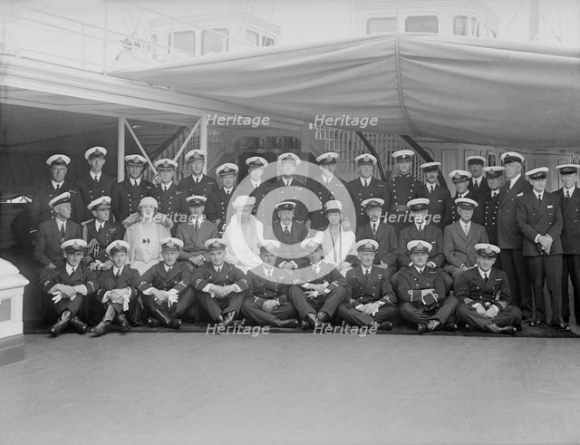 Queen Mary and King George V on board 'HMY Victoria and Albert', 1932. Creator: Kirk & Sons of Cowes.