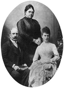 Queen Mary and her parents, the Duke and Duchess of Teck, c1890-1900, (1935)