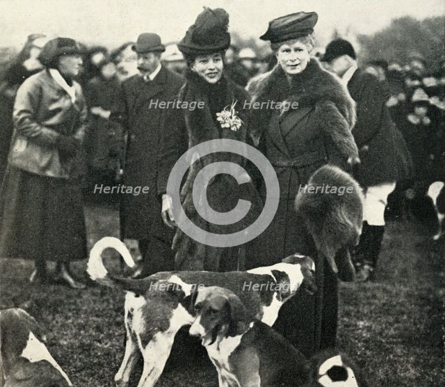 'Queen Mary and Queen Alexandra at a meeting of the West Norfolk Hunt in 1920', (1951). Creator: Unknown.