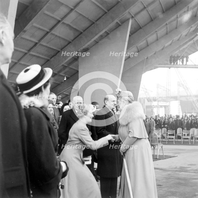 Queen Mary at the opening of the Festival of Britain, London, 1951. Creator: Henry Grant.