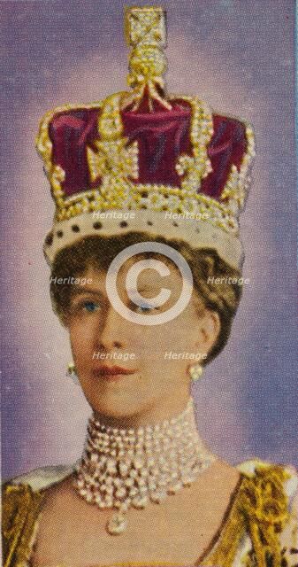 Queen Mary, consort of King George V, at her coronation, 1911 (1935). Artist: Unknown.