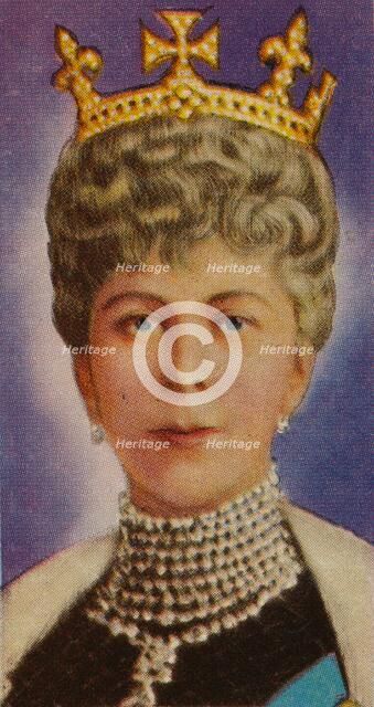 Queen Mary, consort of King George V, at her first State Opening of Parliament, 1911 (1935). Artist: Unknown.