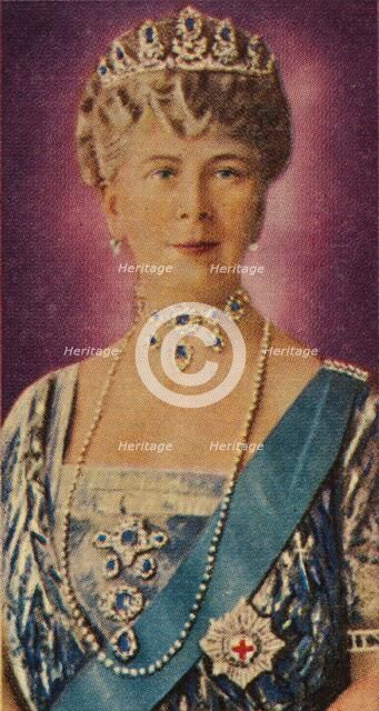 Queen Mary, consort of King George V, in court dress, 1935. Artist: Unknown.
