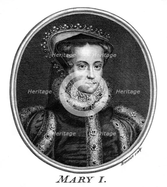 Queen Mary I of England.Artist: Benoist