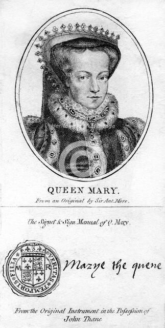 Queen Mary I of England.Artist: Antonis Mor