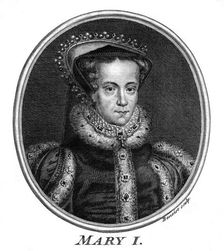 Queen Mary I of England.Artist: Benoist