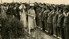 Queen Mary in northern France, First World War, July 1917, (c1920). Creator: Unknown