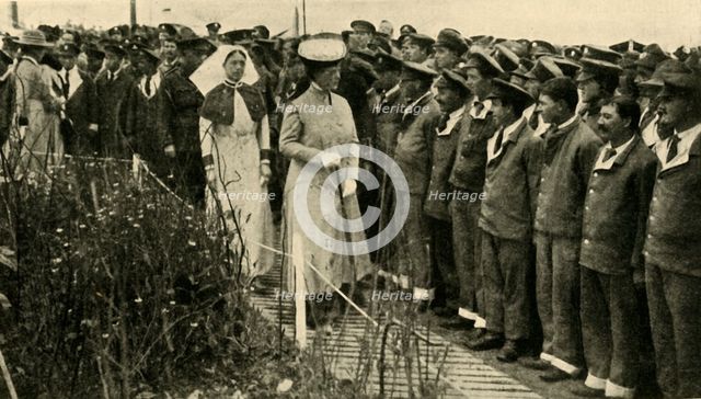 Queen Mary in northern France, First World War, July 1917, (c1920). Creator: Unknown.