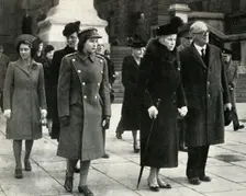 Queen Mary, Princess Elizabeth, Princess Margaret..., Armistice Day, 1945 (1951). Creator: Unknown