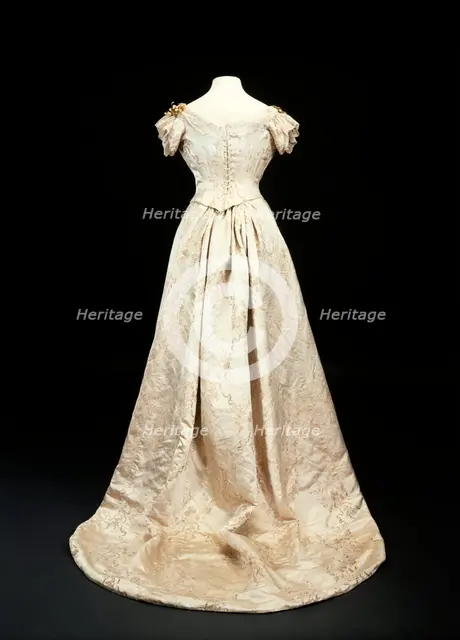 Queen Mary's wedding dress (back view), 1893. Creator: Unknown.