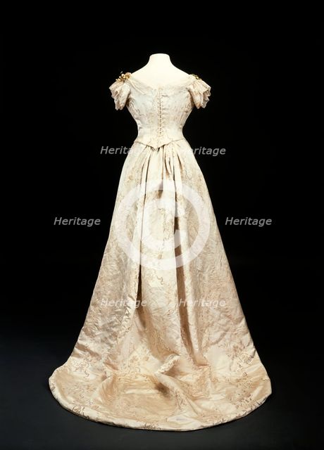 Queen Mary's wedding dress (back view), 1893. Creator: Unknown.