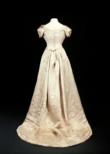 Queen Mary's wedding dress (back view), 1893. Creator: Unknown
