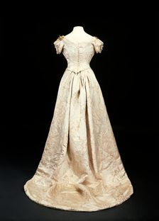 Queen Mary's wedding dress (back view), 1893. Creator: Unknown