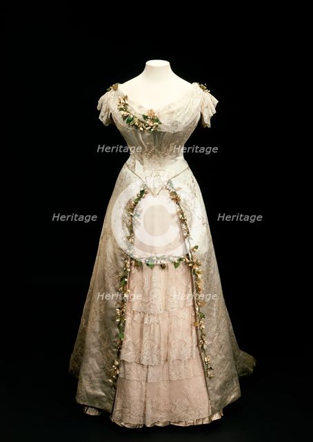 Queen Mary's wedding dress (back view), 1893. Creator: Unknown.