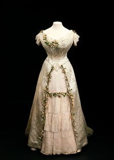 Queen Mary's wedding dress (back view), 1893. Creator: Unknown