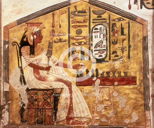 Queen Nefertari Playing Senet. The tomb of Nefertari, the Wife of Pharaoh Ramesses II, ca 1298-1235 