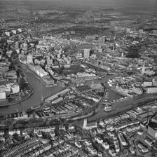 Queen Square and the Floating Harbour, Bristol, 1971. Artist: Aerofilms