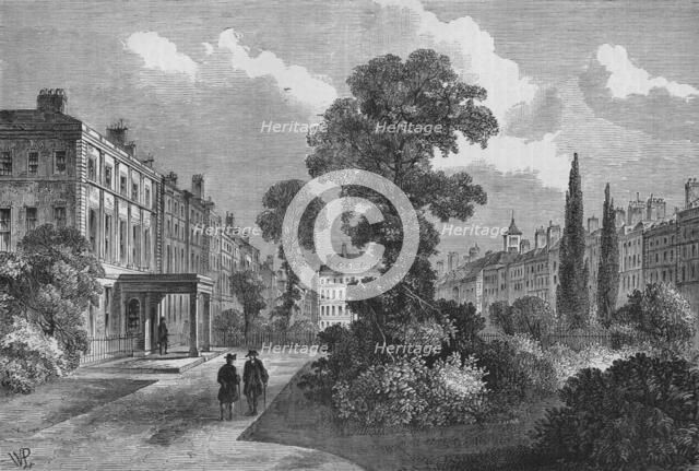 Queen Square, Bloomsbury, London, 1810 (1878). Artist: Unknown.