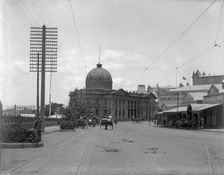 Queen street (Brisbane), Customs House in background Brisbane, 1905. Creator: Robert Augustus Henry L'Estrange