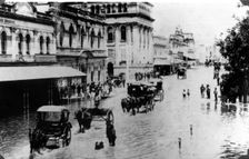 Queen Street during the 1893 Brisbane floods, 1893. Creator: Unknown