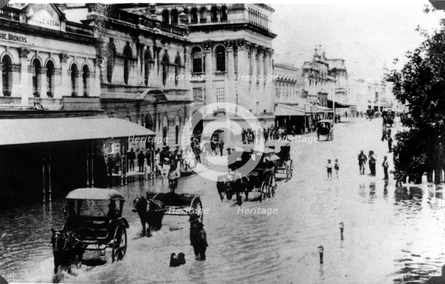 Queen Street during the 1893 Brisbane floods, 1893. Creator: Unknown.