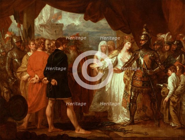 Queen Philippa Interceding for the Lives of the Burghers of Calais, 1788. Creator: Benjamin West.