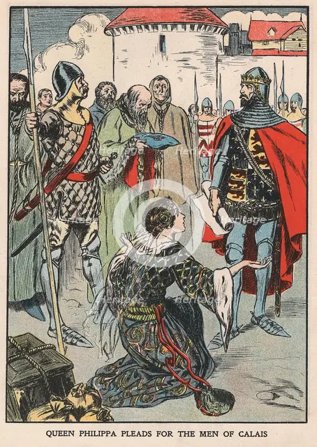 'Queen Philippa Pleads for the Men of Calais', 1346 (early 20th century). Artist: Unknown