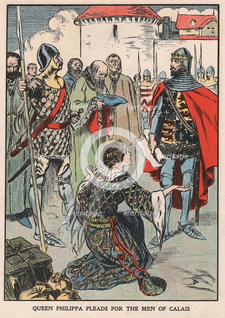 'Queen Philippa Pleads for the Men of Calais', 1346 (early 20th century). Artist: Unknown