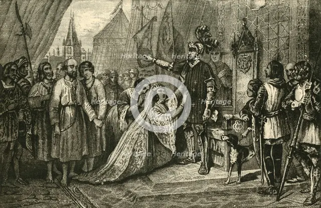 'Queen Phillippa Interceding for the Citizens of Calais', (1347), 1890.    Creator: Unknown.