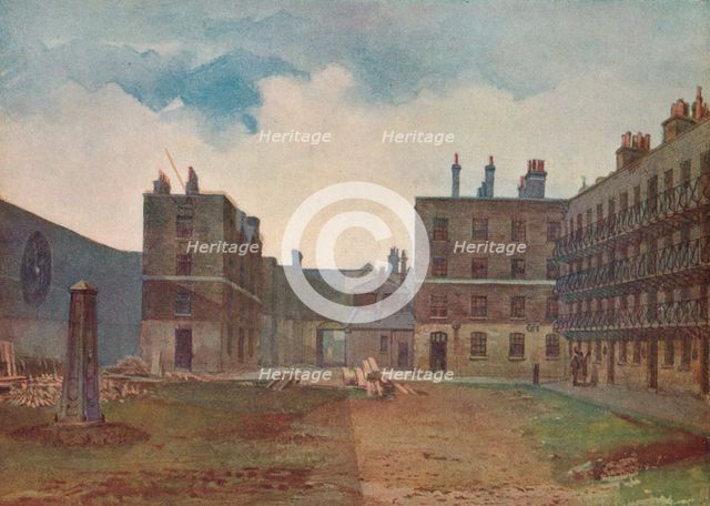 'Queen's Bench Prison - The Prisoner's Yard', Borough High Street, Southwark, London, 1879 (1926) Artist: John Crowther.