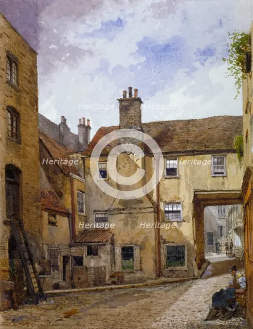 Queen's Head Yard, Borough High Street, Southwark, London, 1880. Artist: John Crowther