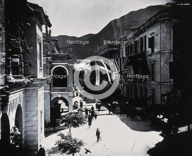 Queen's road, Hong Kong, 1981 (from negative of c1869). Creator: John Thomson.
