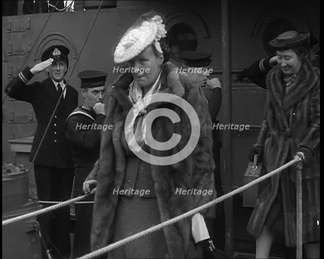 Queen Wilhelmina and Princess Juliana Walking Ashore in Dover, 1940. Creator: British Pathe Ltd.