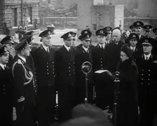 Queen Wilhelmina of the Netherlands Addressing Sailors, 1941. Creator: British Pathe Ltd