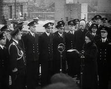 Queen Wilhelmina of the Netherlands Addressing Sailors, 1941. Creator: British Pathe Ltd