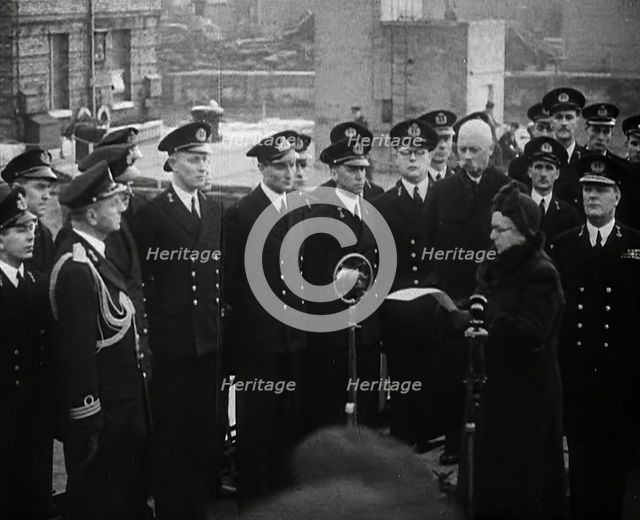Queen Wilhelmina of the Netherlands Addressing Sailors, 1941. Creator: British Pathe Ltd.