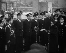 Queen Wilhelmina of the Netherlands Addressing Sailors, 1941. Creator: British Pathe Ltd