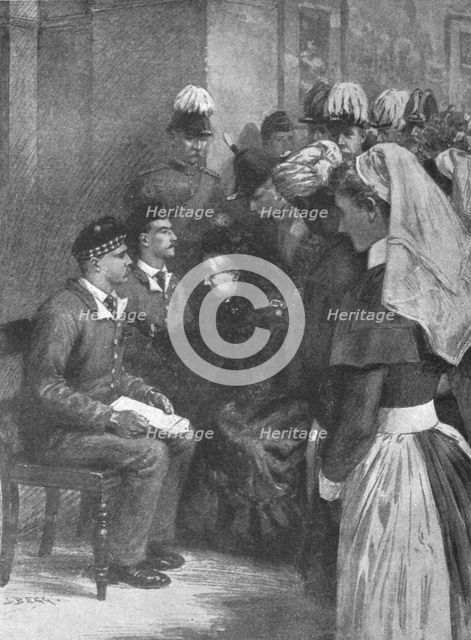 'Queen Victoria conferring the Victoria Cross on heroes of Dargai...May 14, 1898', (1901).  Creator: Unknown.