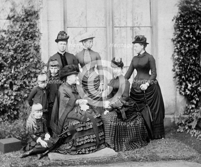 Queen Victoria and her family, Balmoral, Scotland, 1884. Artist: Unknown.