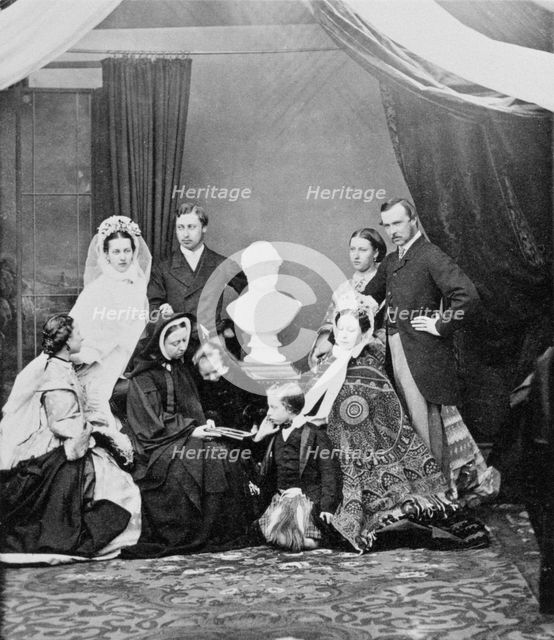 Queen Victoria and her family, Windsor, 1863. Artist: Unknown.
