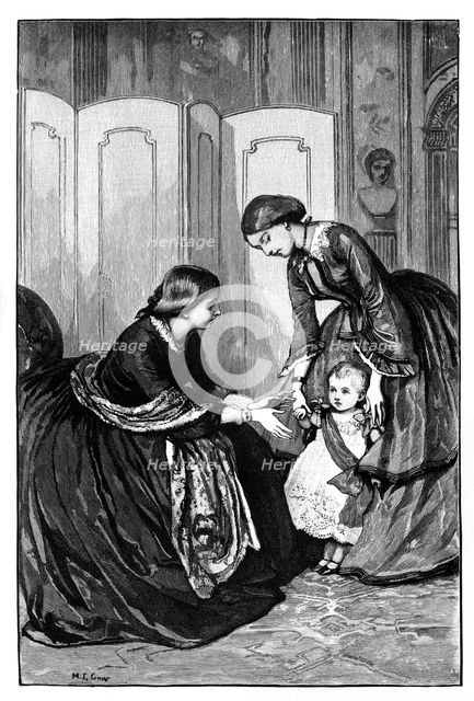 Queen Victoria and her little grandson, Prince Wilhelm of Prussia, c1883. Artist: Unknown
