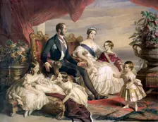 Queen Victoria and Prince Albert with Five of their Children 1846. Creator: Unknown